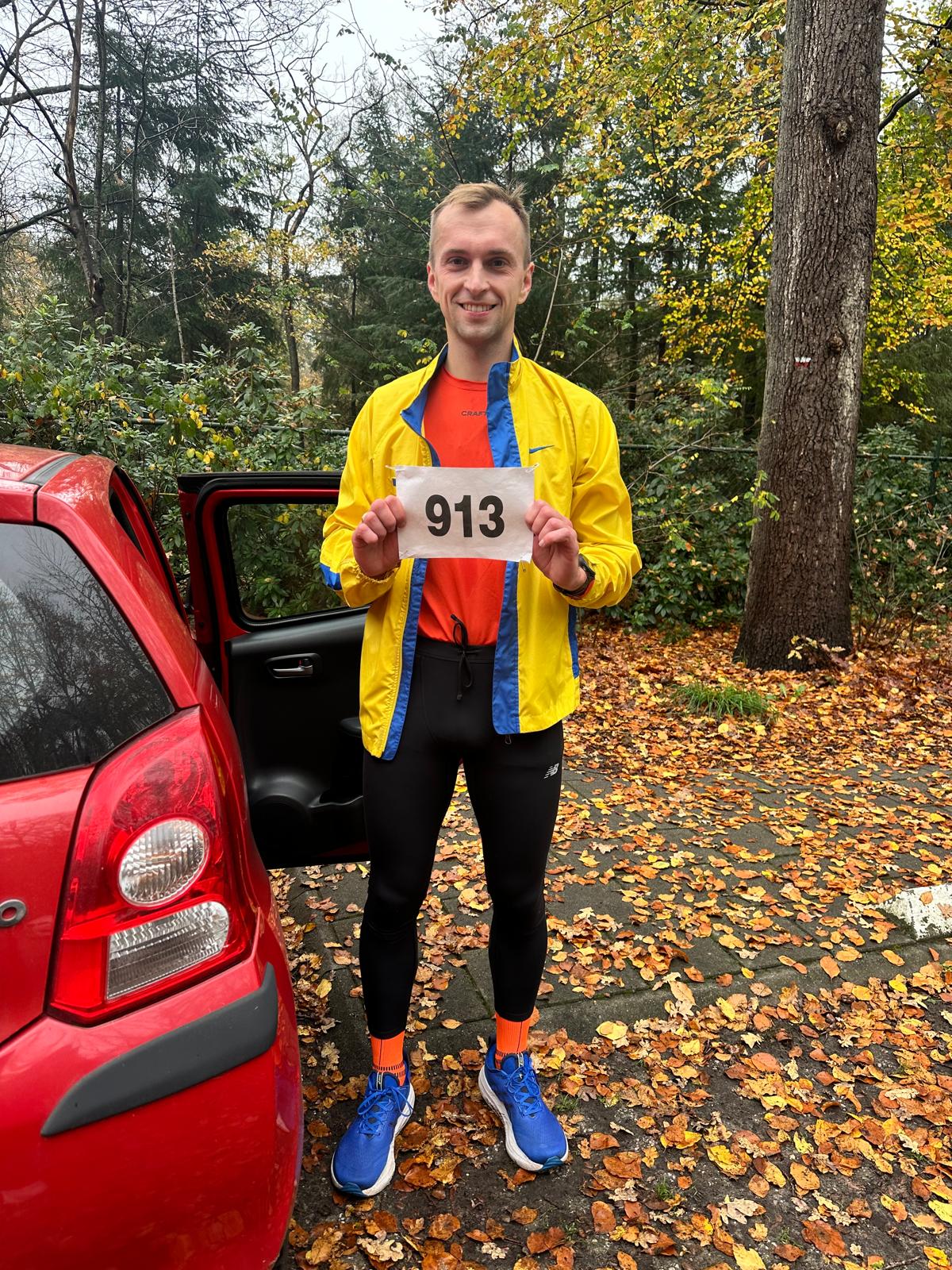 Stanislav klaar voor een hardloopwedstrijd